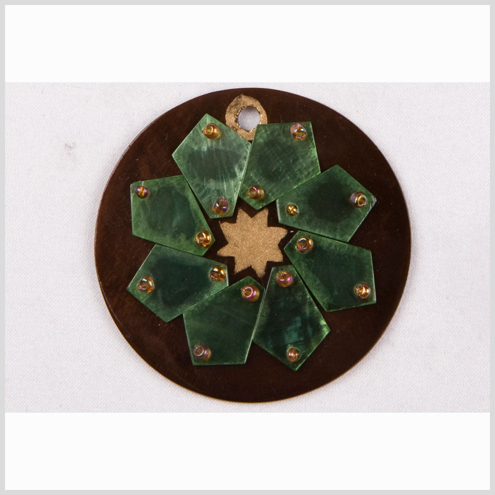 Brown/Gold Plastic Pendant Brown/Gold Plastic Pendant