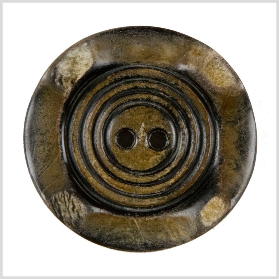 Burnt Brown 2-Hole Carved Horn Button - 32L/20mm Burnt Brown 2-Hole Carved Horn Button - 32L/20mm