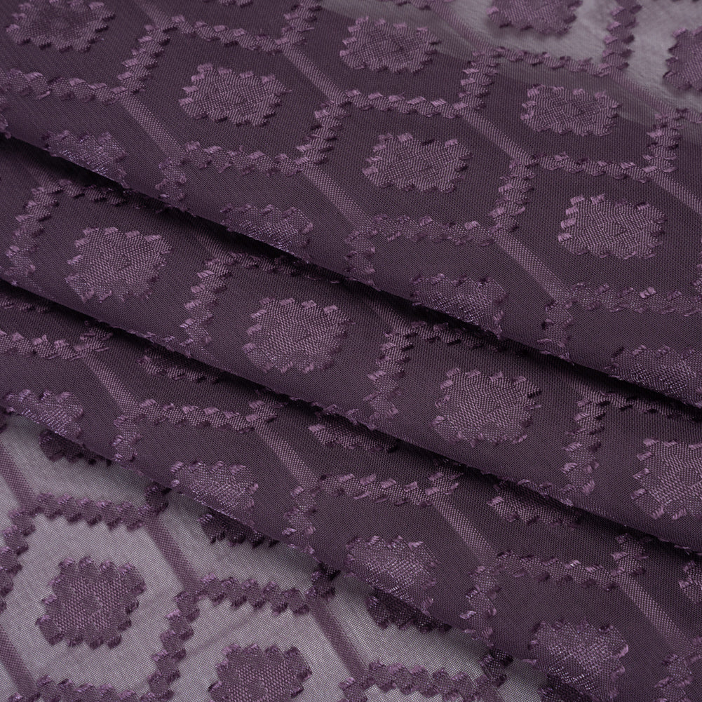 Geometric Burnout Polyester Woven - Shadow Purple - Mood Exclusive Erynnis Collection - Folded Geometric Burnout Polyester Woven - Shadow Purple - Mood Exclusive Erynnis Collection - Folded