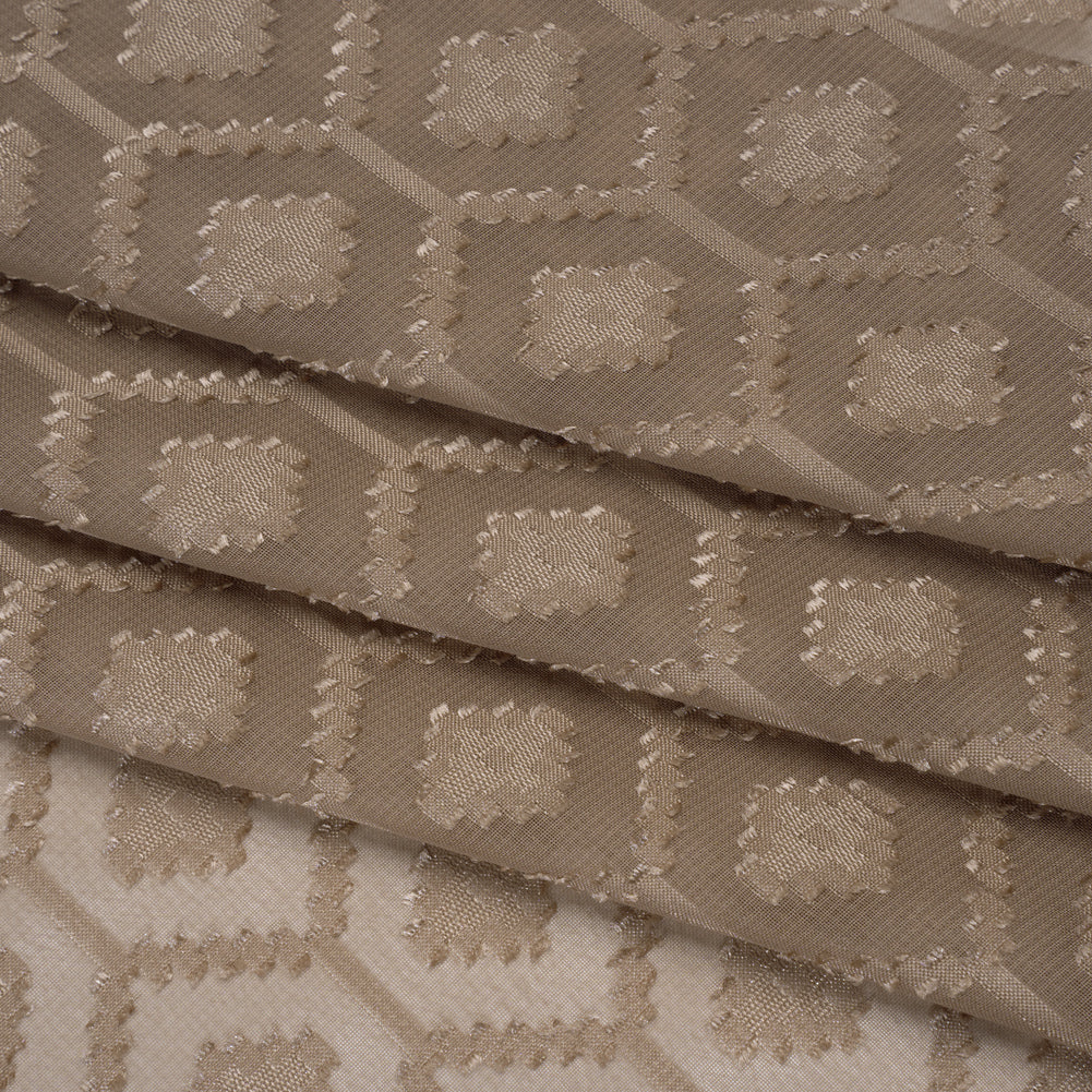 Geometric Burnout Polyester Woven - Taupe - Mood Exclusive Erynnis Collection - Folded Geometric Burnout Polyester Woven - Taupe - Mood Exclusive Erynnis Collection - Folded