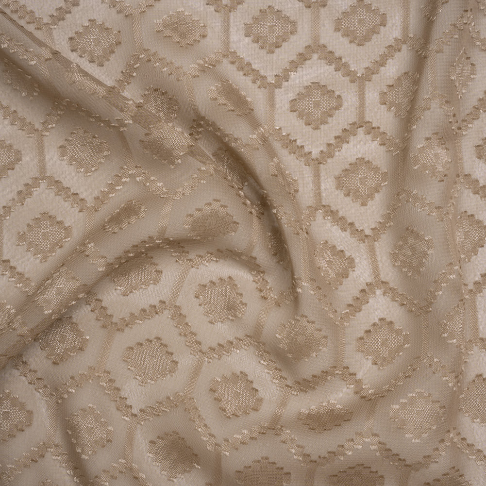 Geometric Burnout Polyester Woven - Taupe - Mood Exclusive Erynnis Collection Geometric Burnout Polyester Woven - Taupe - Mood Exclusive Erynnis Collection