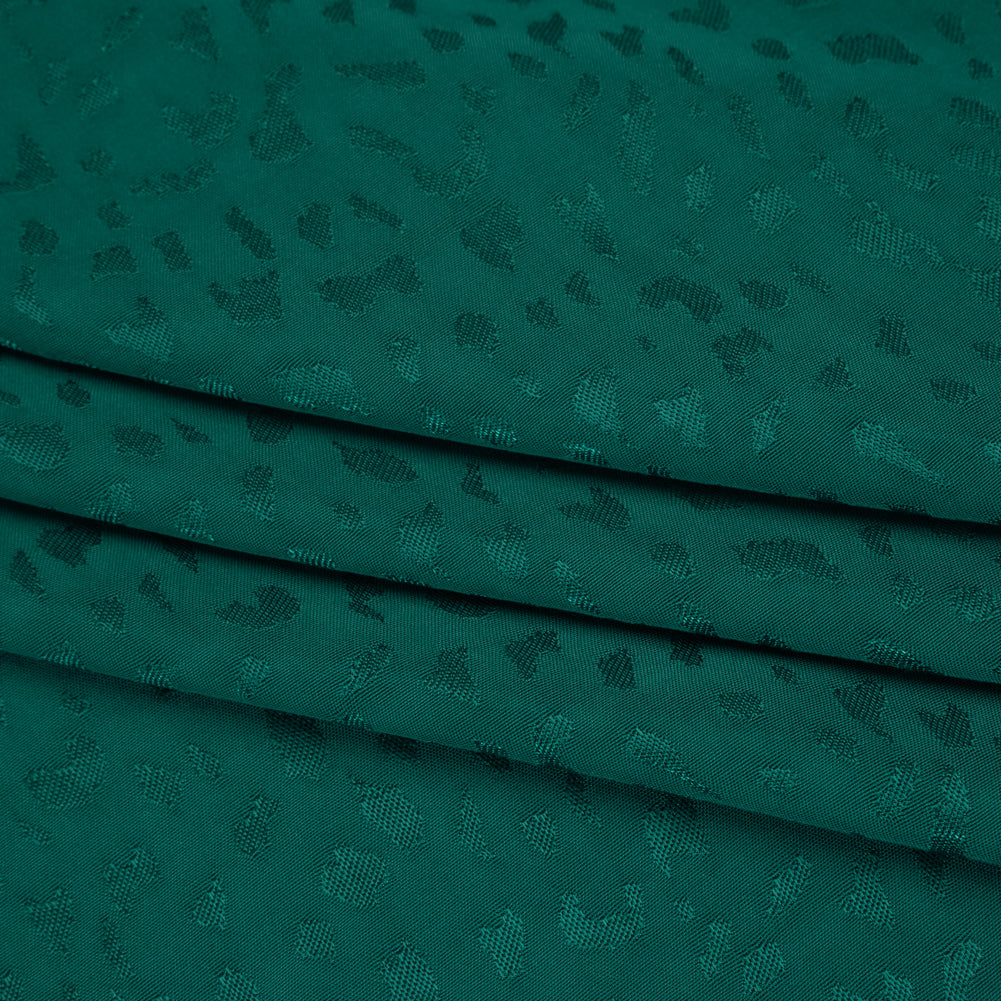 Sustainable Viscose Cheetah Spots Jacquard - Dark Teal - Mood Exclusive Zerene Collection - Folded Sustainable Viscose Cheetah Spots Jacquard - Dark Teal - Mood Exclusive Zerene Collection - Folded