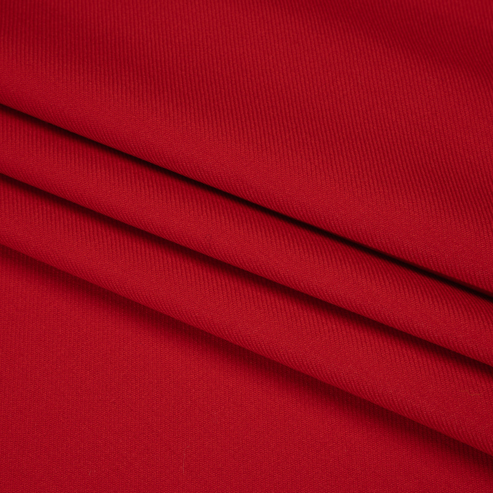 Virgin Merino Wool Twill Suiting Made in Italy - Red Virgin Merino Wool Twill Suiting Made in Italy - Red