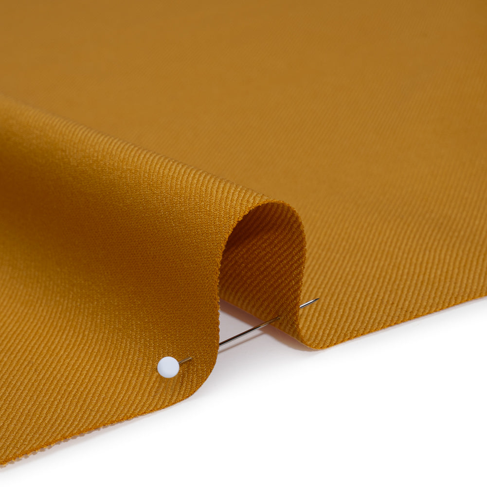 Virgin Merino Wool Twill Suiting Made in Italy - Yellow Ochre Virgin Merino Wool Twill Suiting Made in Italy - Yellow Ochre