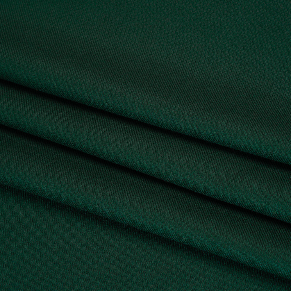 Virgin Merino Wool Twill Suiting Made in Italy - Dark Green Virgin Merino Wool Twill Suiting Made in Italy - Dark Green