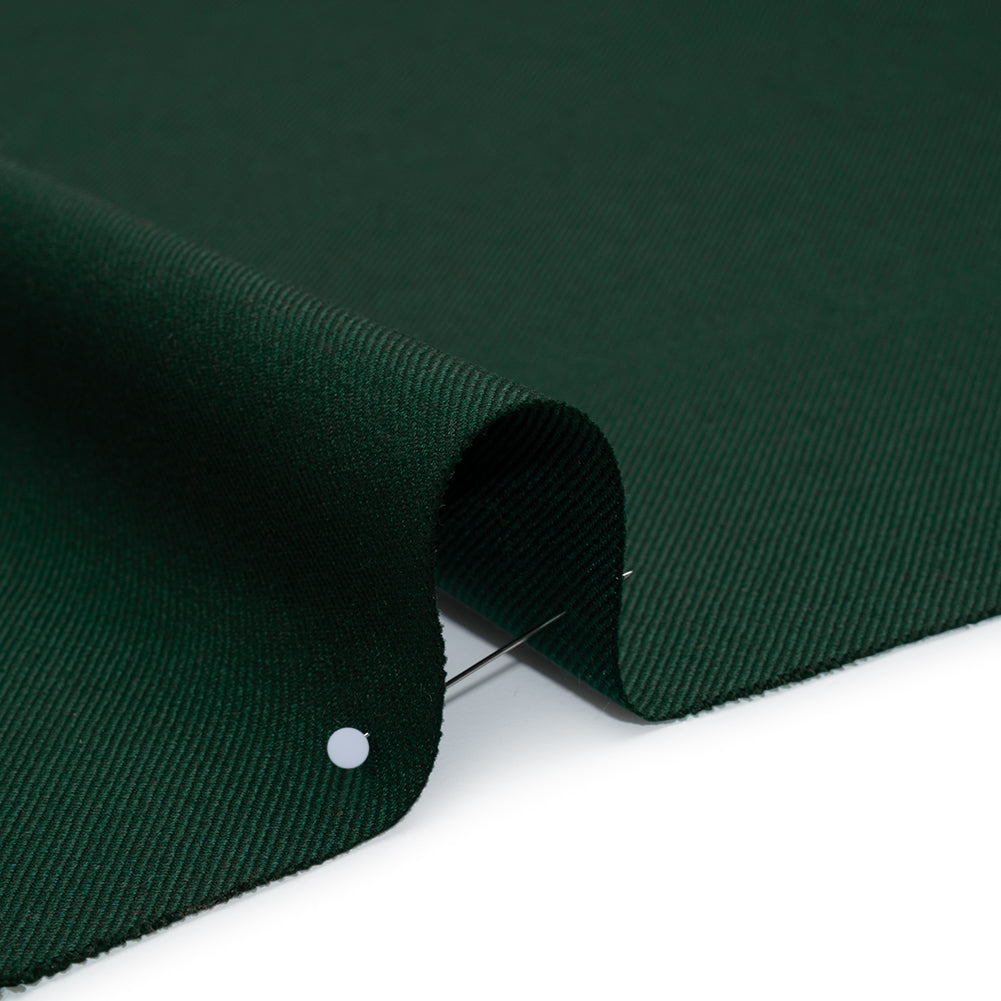 Virgin Merino Wool Twill Suiting Made in Italy - Dark Green Virgin Merino Wool Twill Suiting Made in Italy - Dark Green