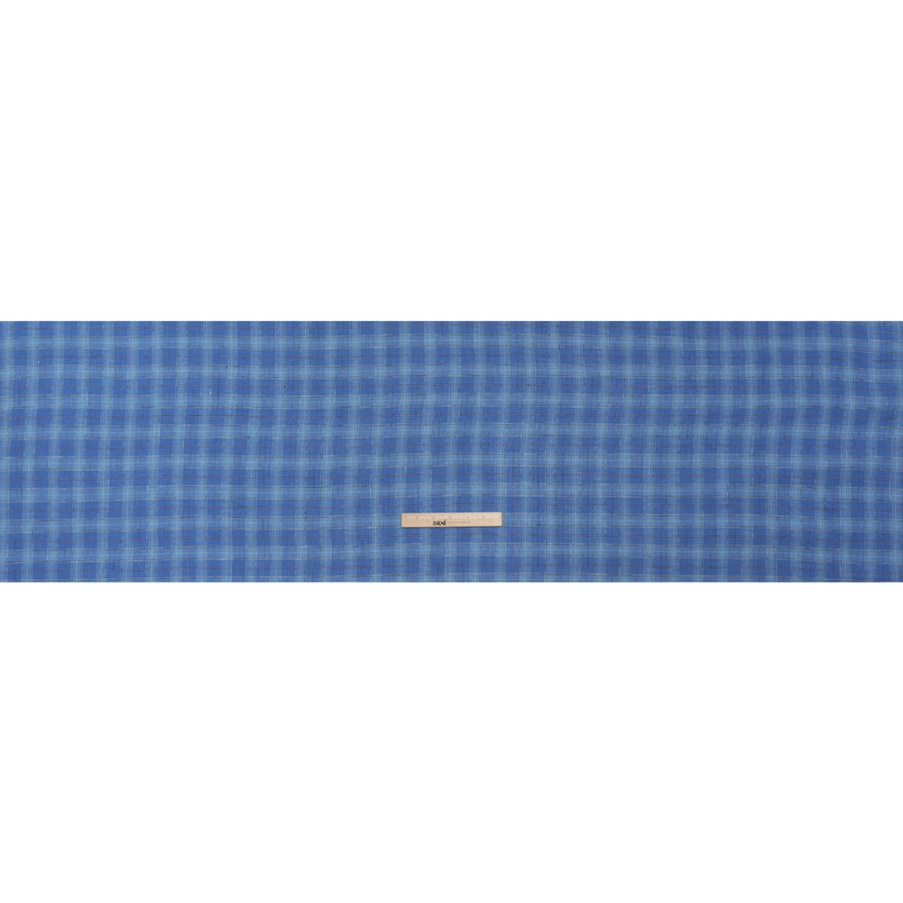 Medium Weight Linen Woven - Blue, White and Pink Plaid Medium Weight Linen Woven - Blue, White and Pink Plaid