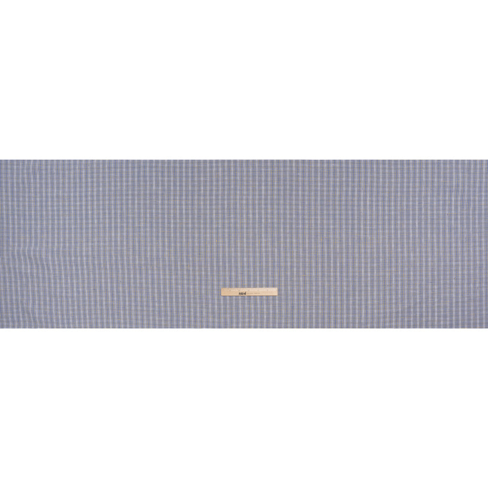 Medium Weight Linen Woven - Muted Blue, White and Yellow Plaid Medium Weight Linen Woven - Muted Blue, White and Yellow Plaid