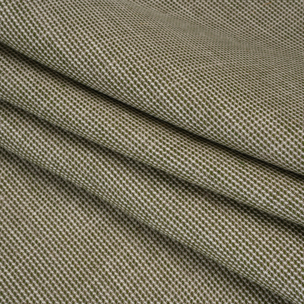 Linen Twill - Beige, Grass Green and White Stripes Linen Twill - Beige, Grass Green and White Stripes