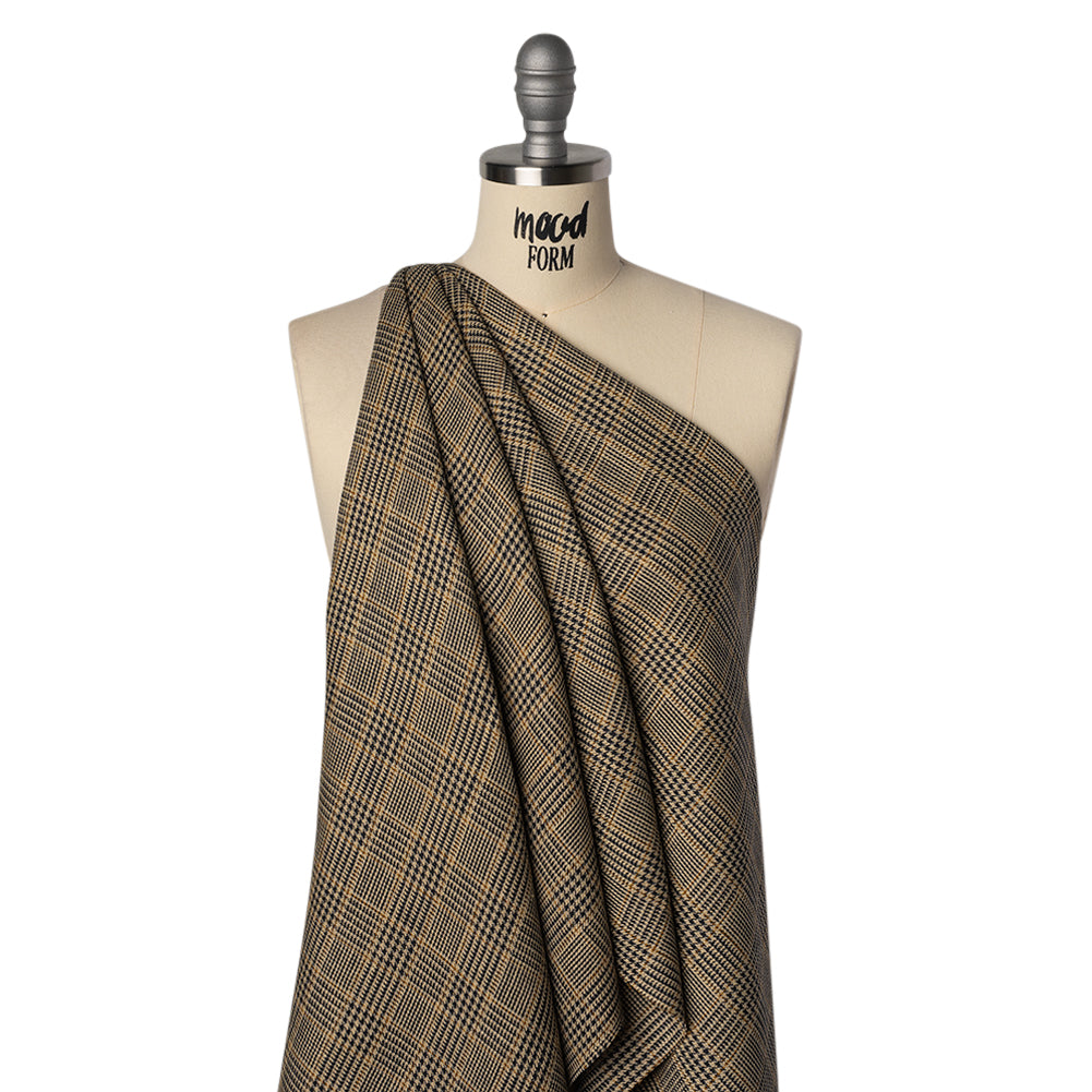 Linen Twill - Black, Beige and Tan Glen Plaid Linen Twill - Black, Beige and Tan Glen Plaid