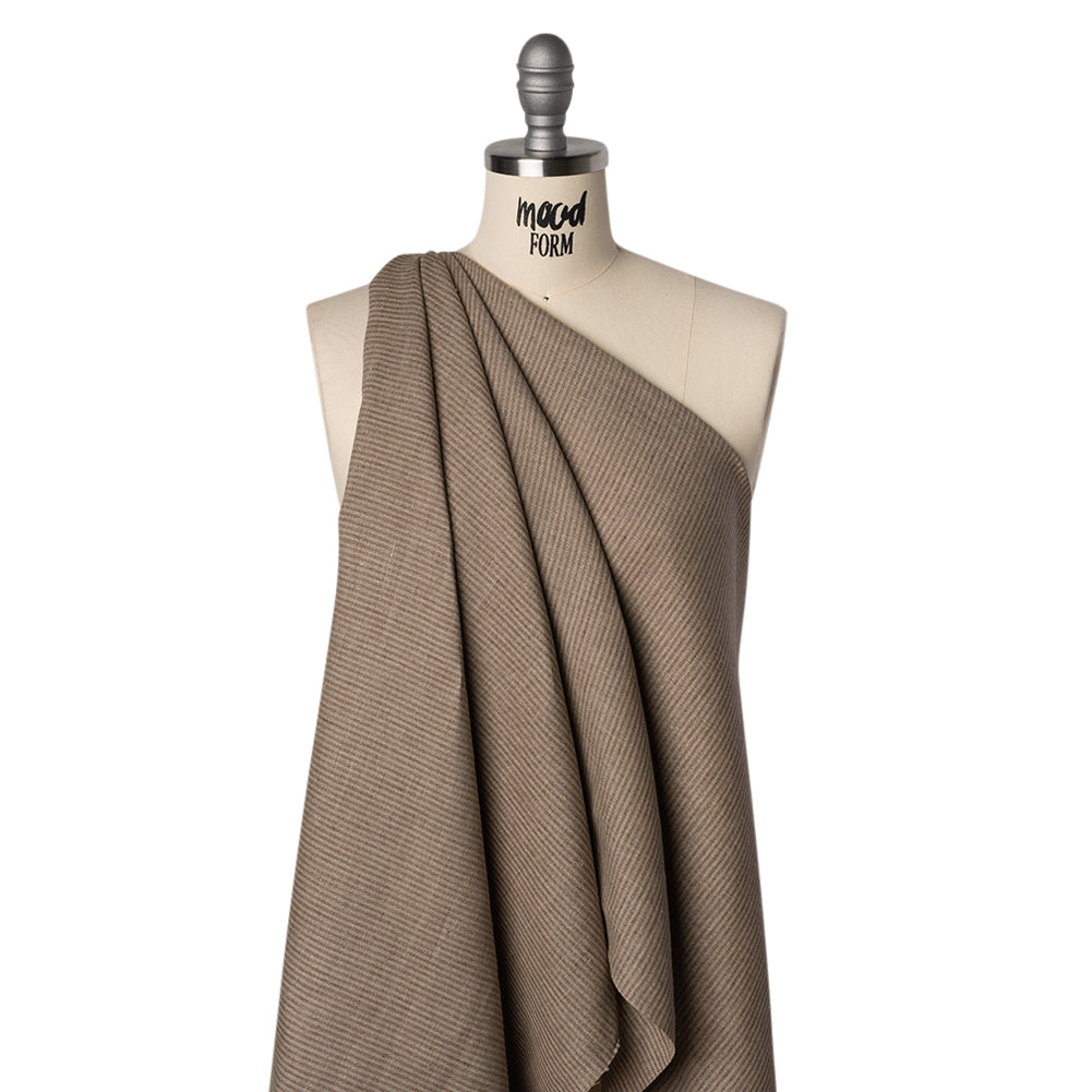 Medium Weight Linen Woven - Tan and Oatmeal Candy Stripes Medium Weight Linen Woven - Tan and Oatmeal Candy Stripes