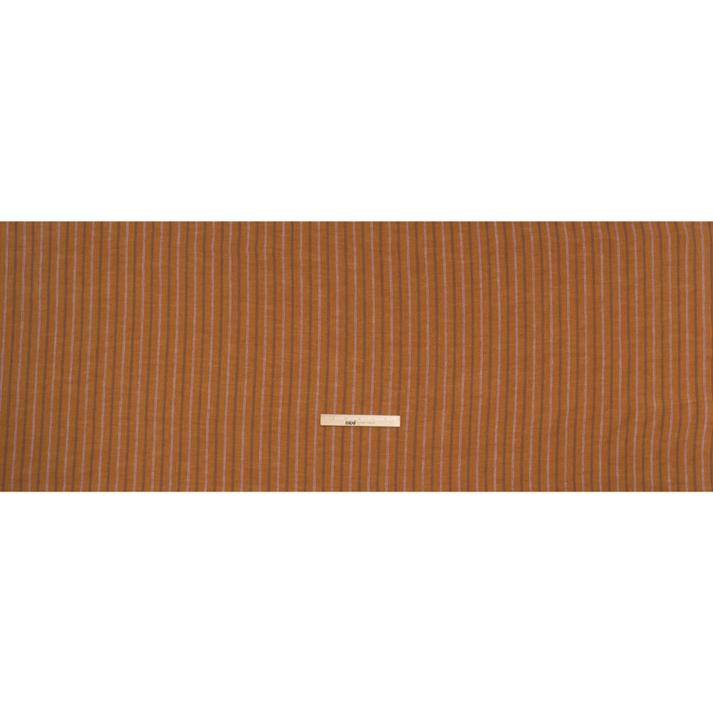 Medium Weight Linen Woven - Burnt Orange, Burgundy and Light Blue Stripes Medium Weight Linen Woven - Burnt Orange, Burgundy and Light Blue Stripes