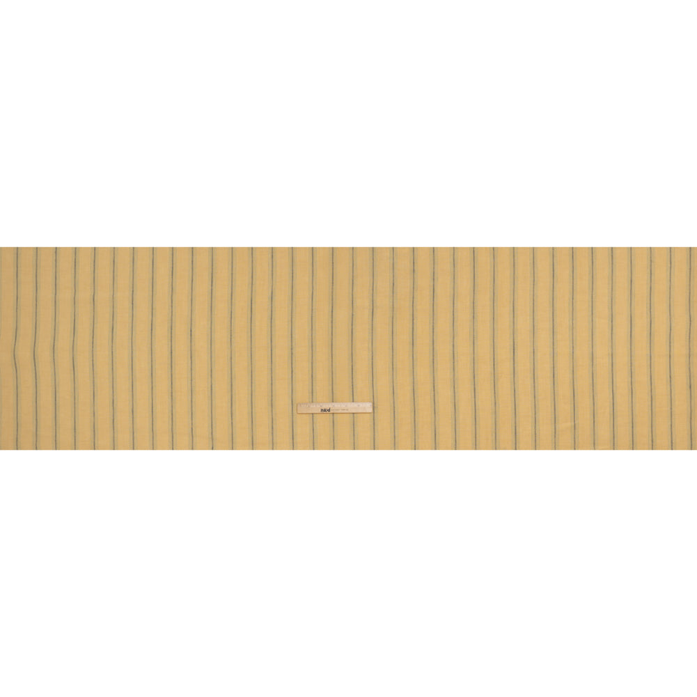 Medium Weight Linen Woven - Soft Yellow, Sage and Basil Green Stripes - Full Medium Weight Linen Woven - Soft Yellow, Sage and Basil Green Stripes - Full