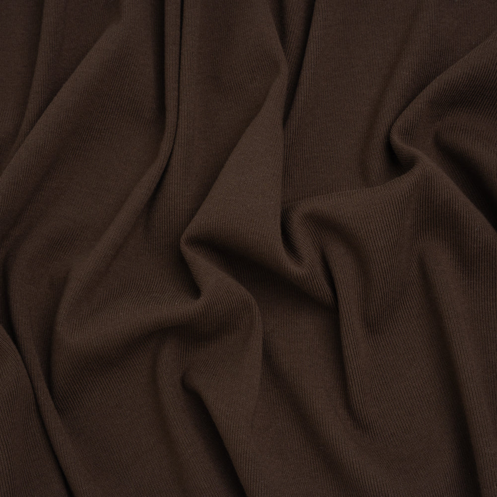 Stretch Tencel Rib Knit - Chocolate Brown - Designer Deadstock Stretch Tencel Rib Knit - Chocolate Brown - Designer Deadstock