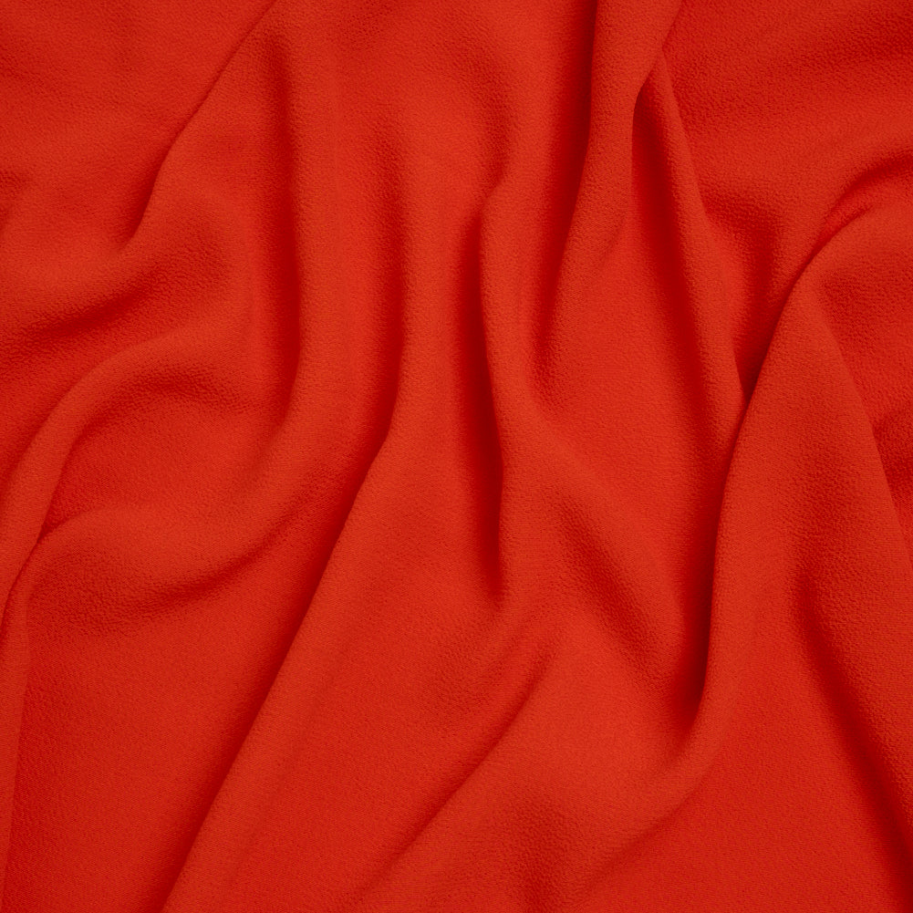 Rayon Blend Ghost Crepe - Vivid Red Orange - Designer Deadstock Rayon Blend Ghost Crepe - Vivid Red Orange - Designer Deadstock
