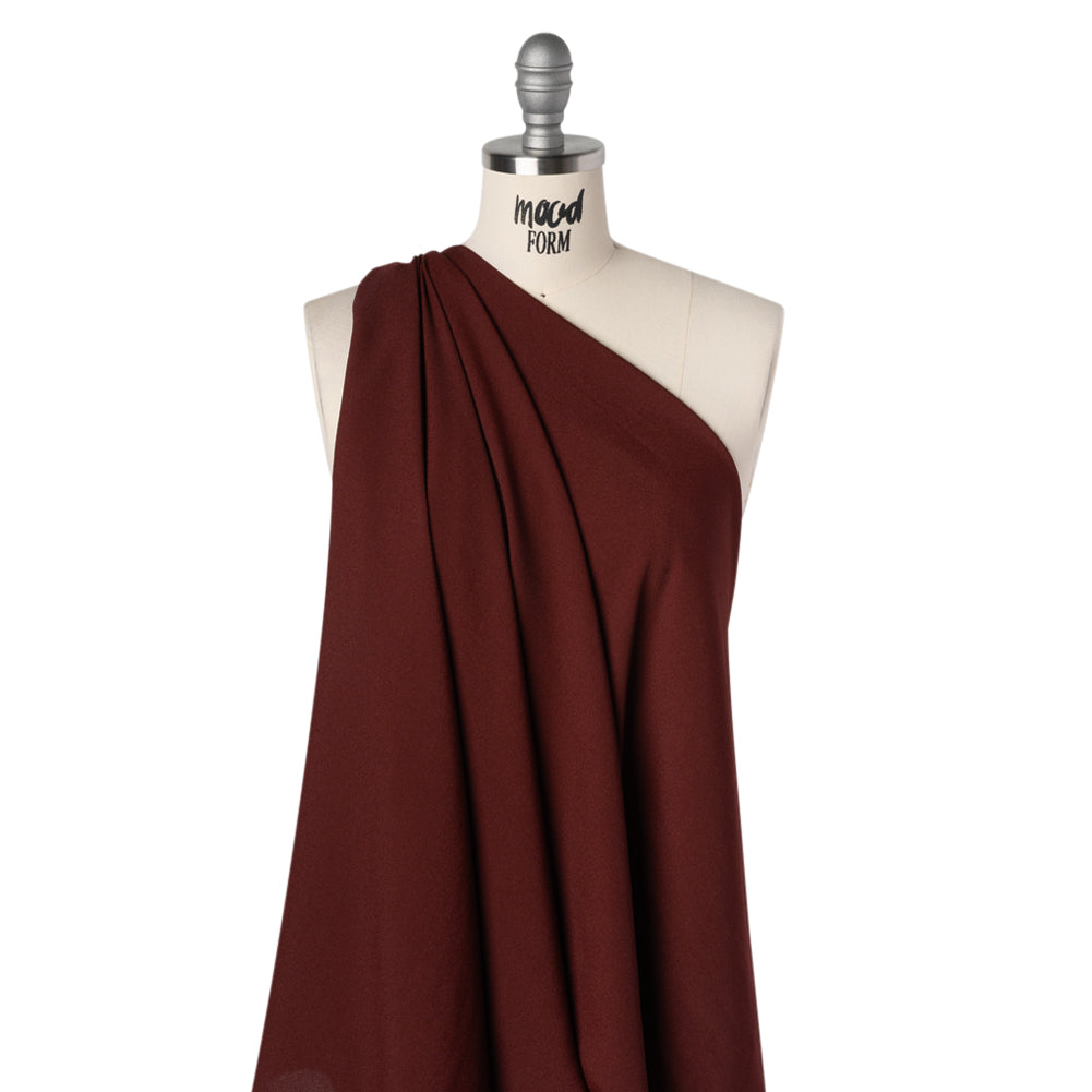 Sustainable Viscose Crepe by The Reformation - Plum Red - Deadstock Sustainable Viscose Crepe by The Reformation - Plum Red - Deadstock