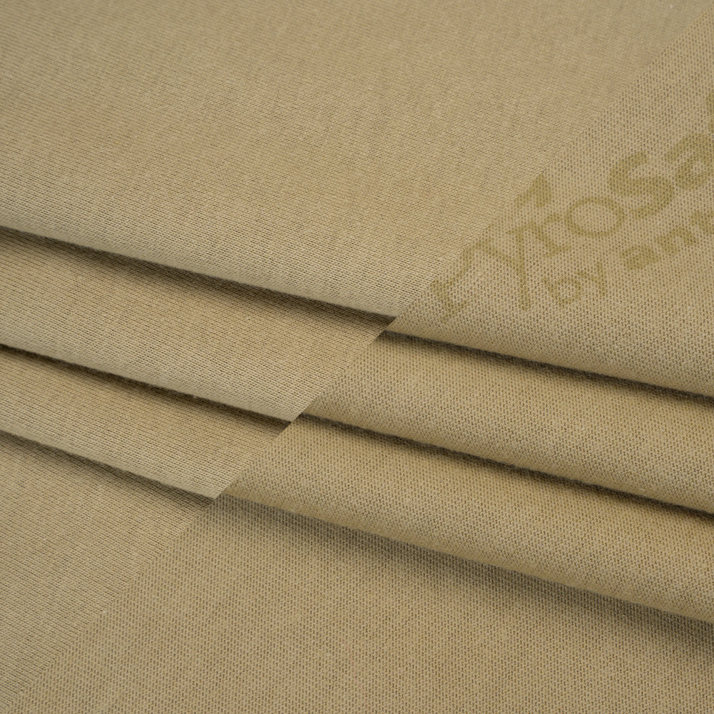 Flame Resistant Cotton Jersey - Military Tan - Designer Deadstock Made in the USA - Folded Flame Resistant Cotton Jersey - Military Tan - Designer Deadstock Made in the USA - Folded