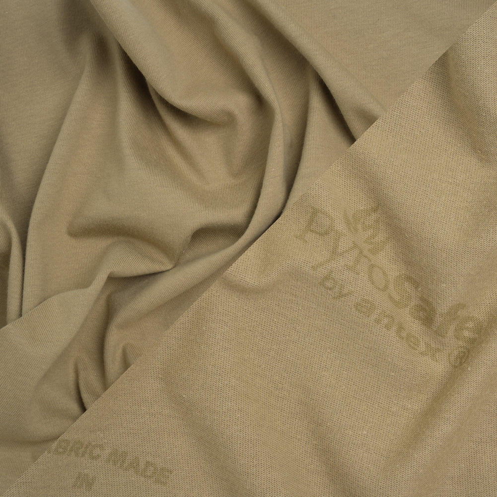 Flame Resistant Cotton Jersey - Military Tan - Designer Deadstock Made in the USA Flame Resistant Cotton Jersey - Military Tan - Designer Deadstock Made in the USA