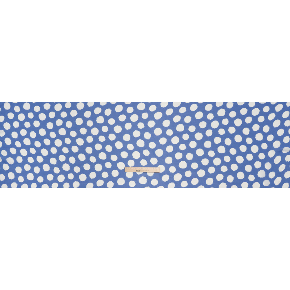 Viscose Georgette Print - Periwinkle Blue and White Uneven Polka Dots - Designer Deadstock - Full Viscose Georgette Print - Periwinkle Blue and White Uneven Polka Dots - Designer Deadstock - Full