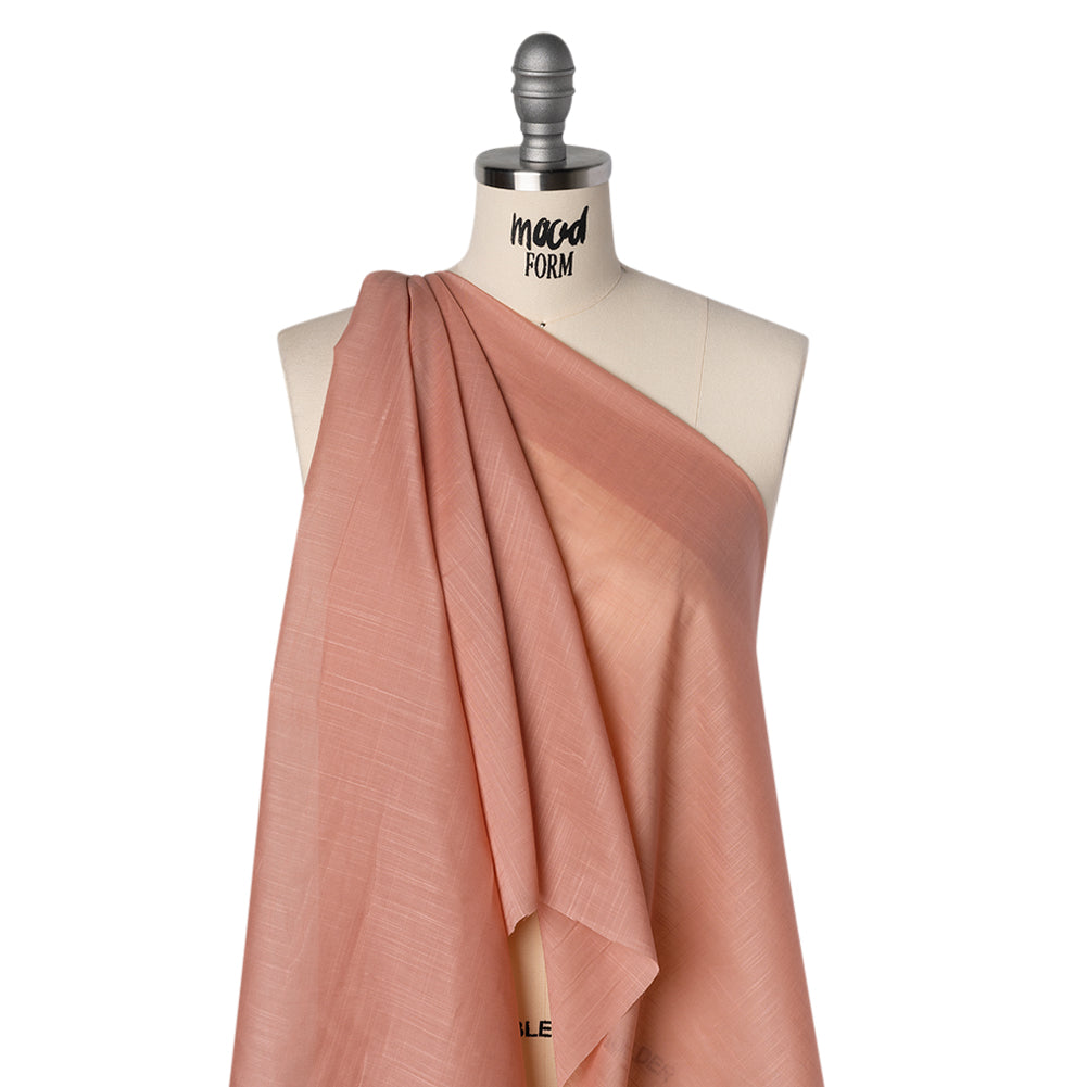 Textured Cotton Voile - Muskmelon Pink - Famous Australian Designer Deadstock Textured Cotton Voile - Muskmelon Pink - Famous Australian Designer Deadstock
