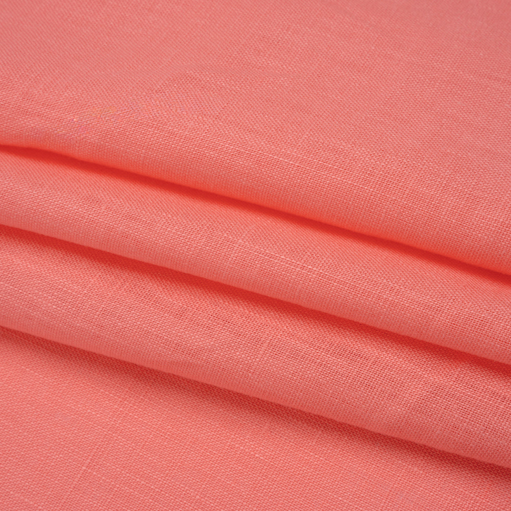Medium Weight Linen Woven - Watermelon Pink - Famous Australian Designer Deadstock Medium Weight Linen Woven - Watermelon Pink - Famous Australian Designer Deadstock