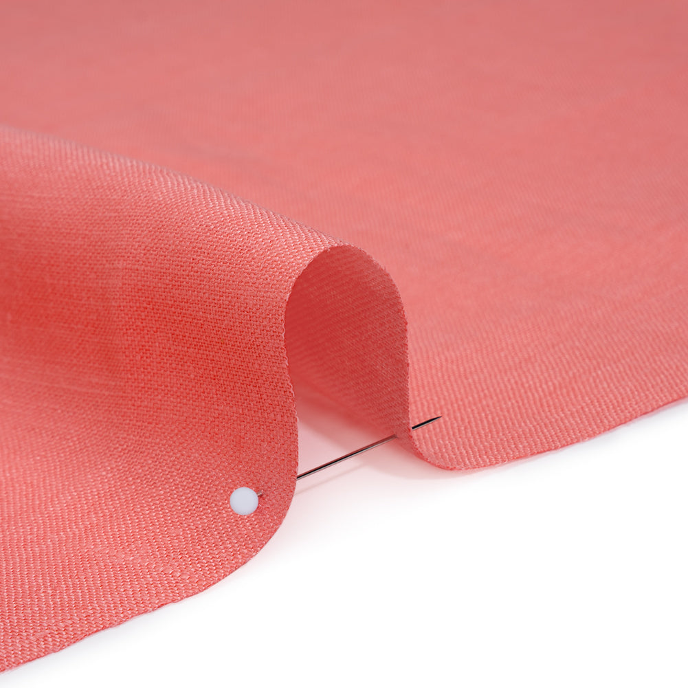 Medium Weight Linen Woven - Watermelon Pink - Famous Australian Designer Deadstock Medium Weight Linen Woven - Watermelon Pink - Famous Australian Designer Deadstock