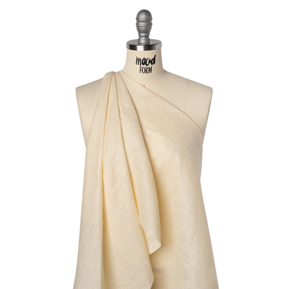 Lightweight Linen Woven - Pale Wheat - Famous Australian Designer Deadstock Lightweight Linen Woven - Pale Wheat - Famous Australian Designer Deadstock
