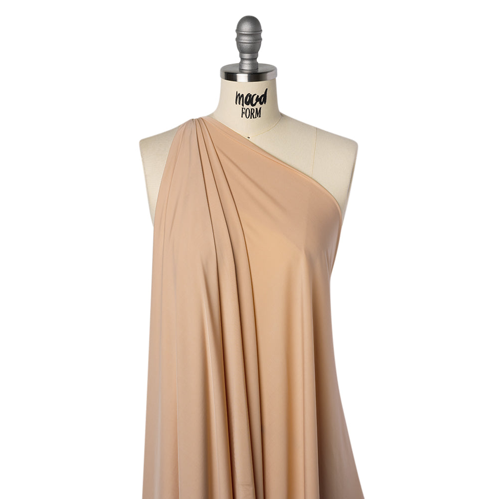 Stretch Polyester Jersey - Peach Nougat - Famous Australian Designer Deadstock Stretch Polyester Jersey - Peach Nougat - Famous Australian Designer Deadstock