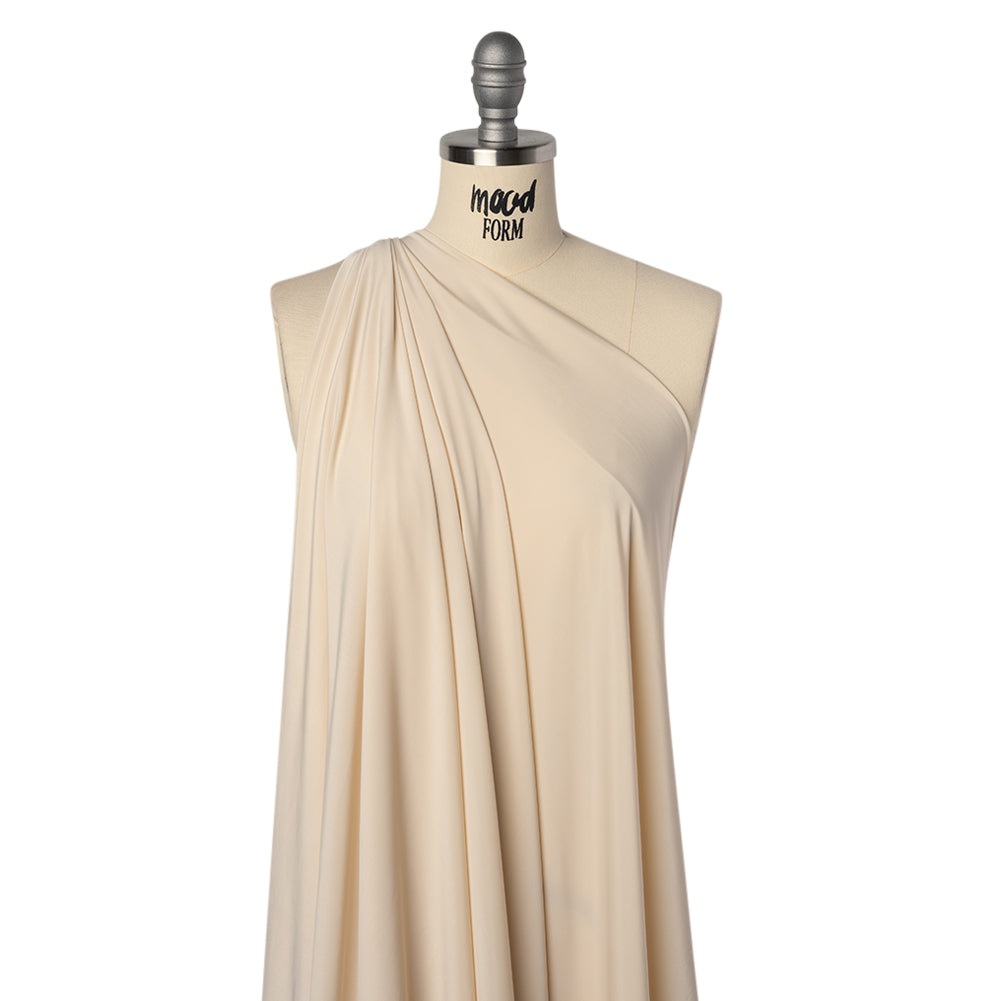 Stretch Polyester Jersey - White Smoke - Famous Australian Designer Deadstock Stretch Polyester Jersey - White Smoke - Famous Australian Designer Deadstock