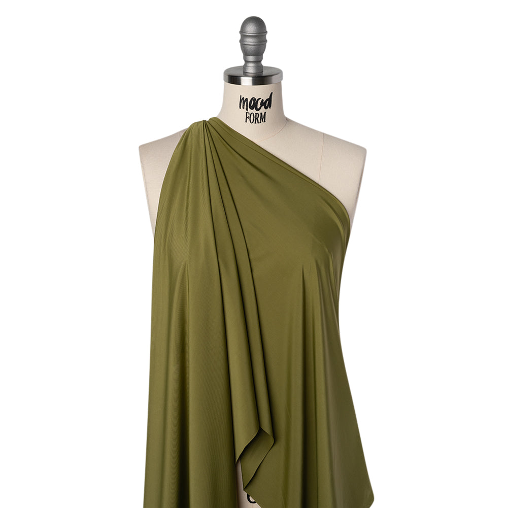 Stretch Polyester Jersey - Basil Green - Famous Australian Designer Deadstock Stretch Polyester Jersey - Basil Green - Famous Australian Designer Deadstock
