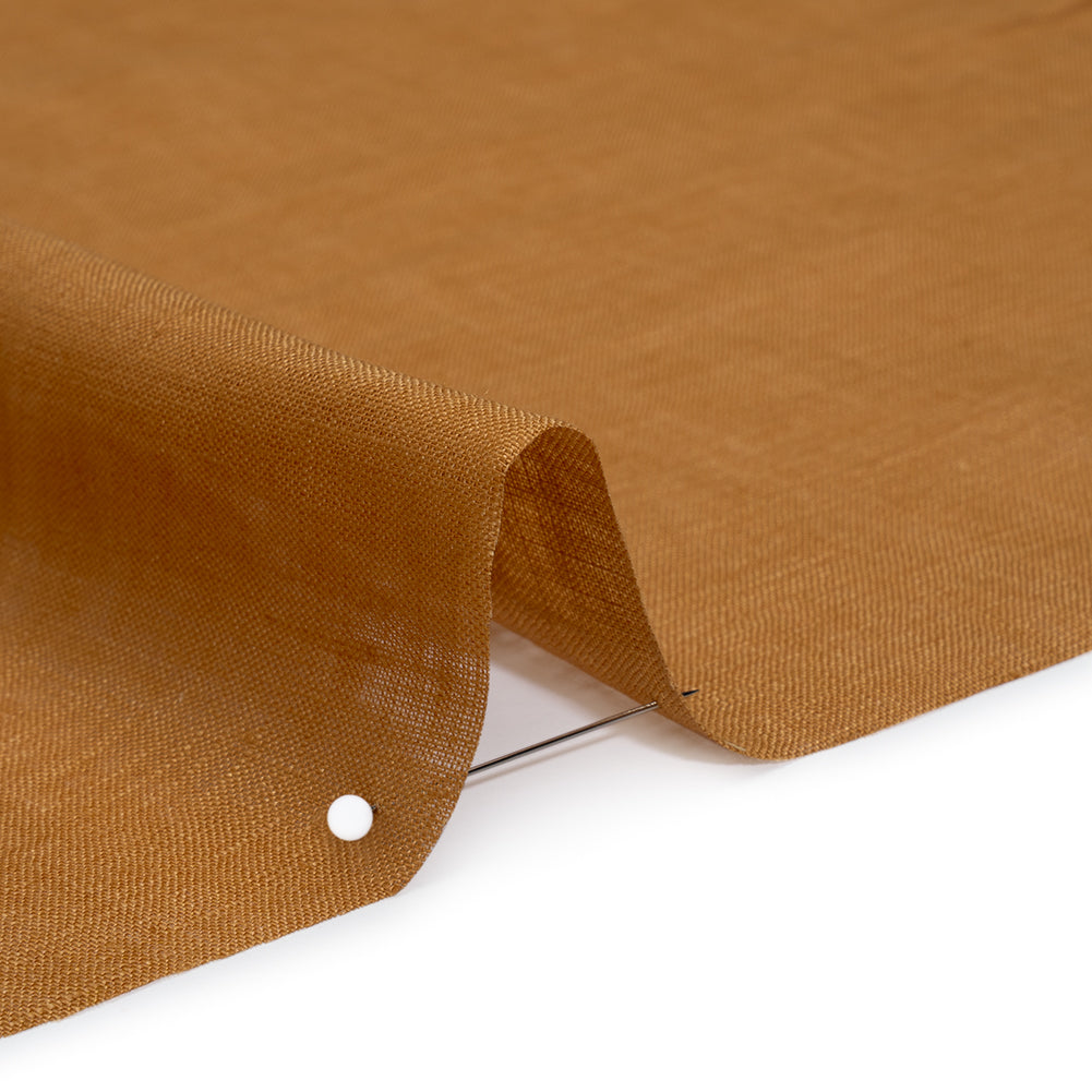 Lightweight Linen Woven - Caramel - Famous Australian Designer Deadstock Lightweight Linen Woven - Caramel - Famous Australian Designer Deadstock
