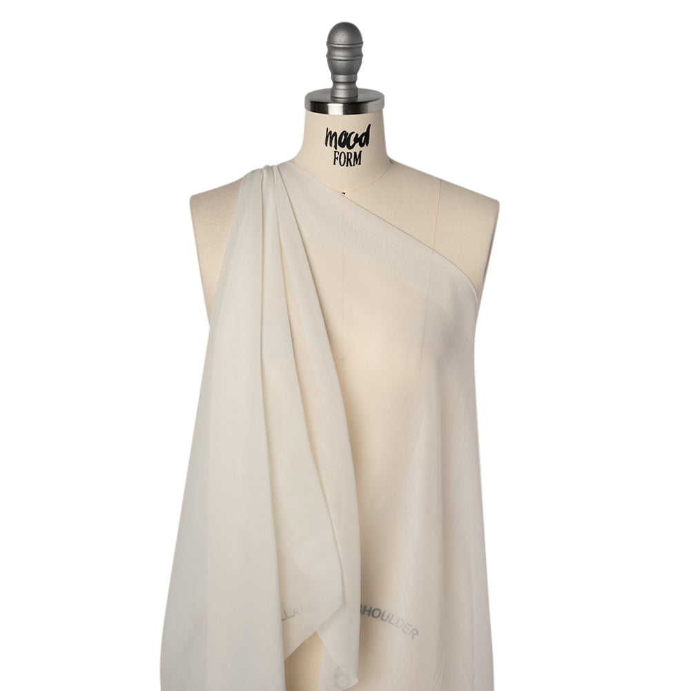 Cotton and Silk Voile - Pelican White - Famous Australian Designer Deadstock Cotton and Silk Voile - Pelican White - Famous Australian Designer Deadstock
