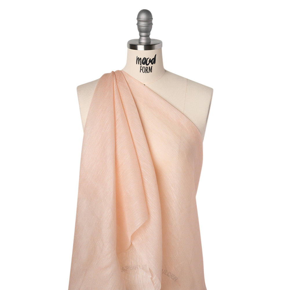 Silk and Linen Scrim - Peachy Pink - Famous Australian Designer Deadstock Silk and Linen Scrim - Peachy Pink - Famous Australian Designer Deadstock