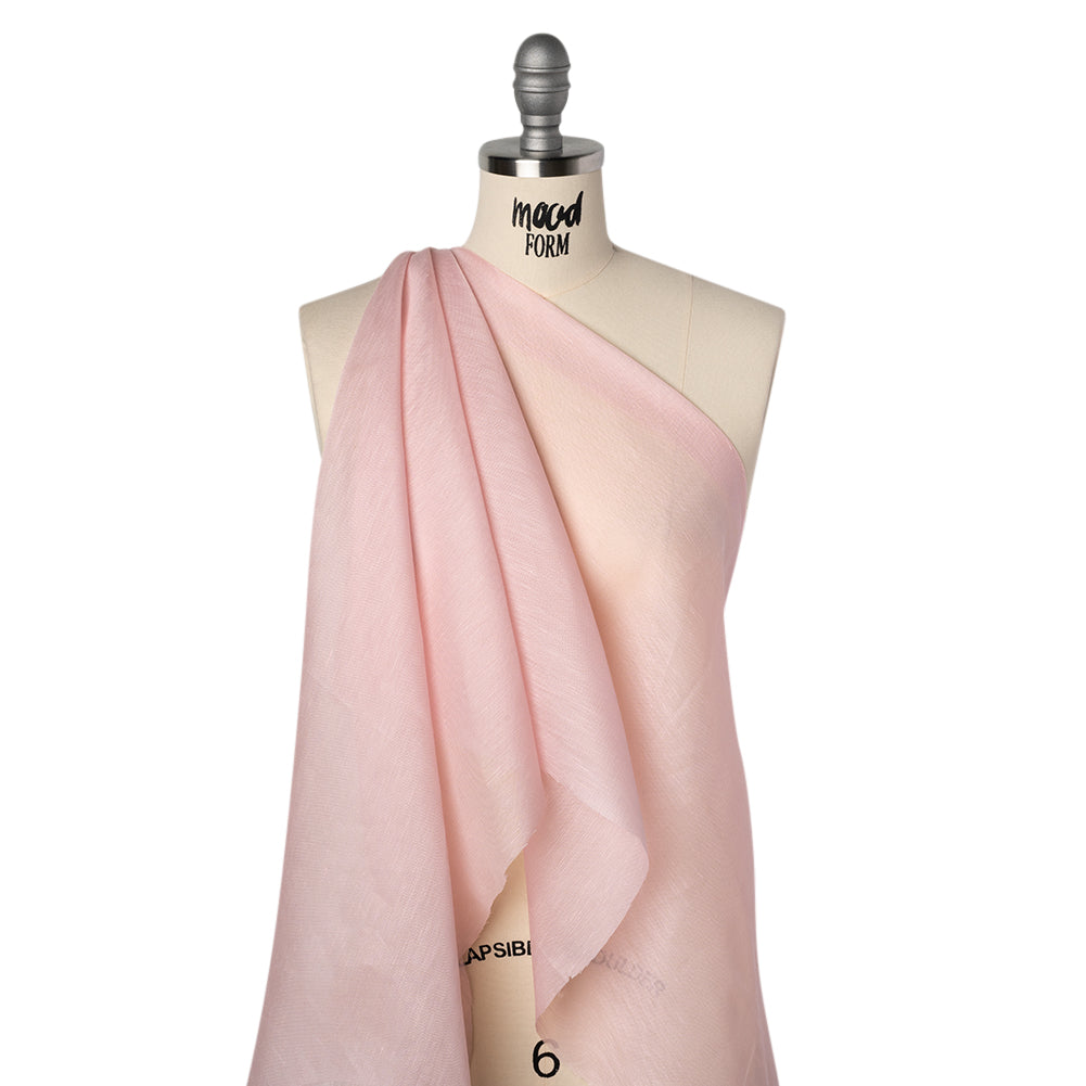Silk and Linen Scrim - Pale Pink - Famous Australian Designer Deadstock Silk and Linen Scrim - Pale Pink - Famous Australian Designer Deadstock