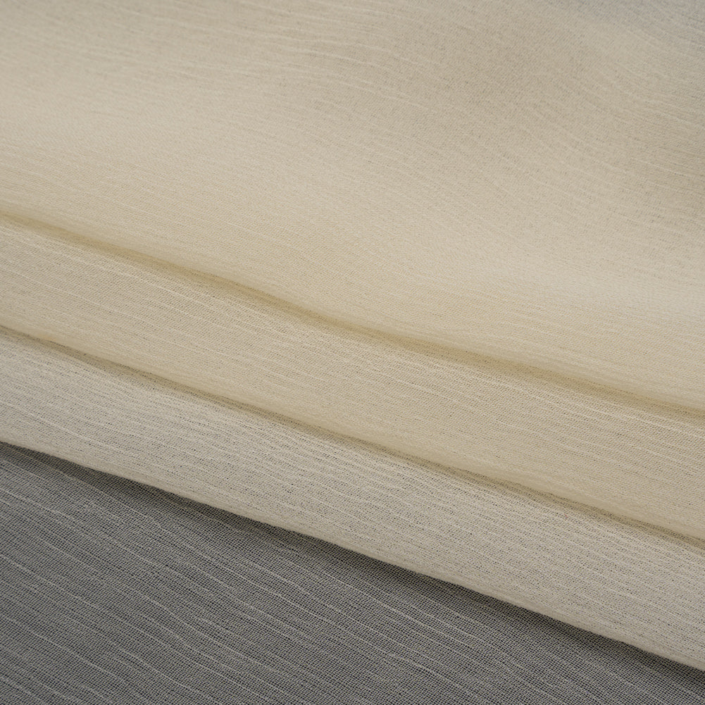 Crinkled Viscose Georgette - Cream - Famous Australian Designer Deadstock Crinkled Viscose Georgette - Cream - Famous Australian Designer Deadstock