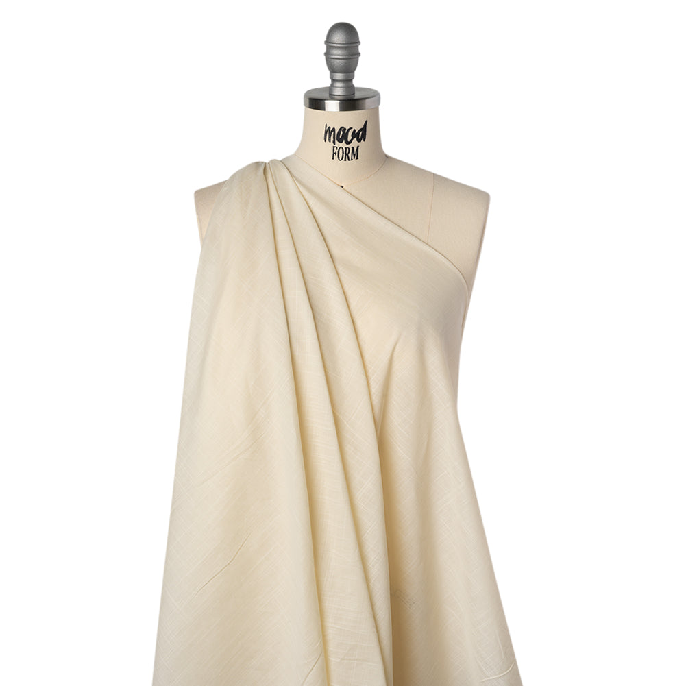 Textured Cotton Voile - Cream - Famous Australian Designer Deadstock Textured Cotton Voile - Cream - Famous Australian Designer Deadstock