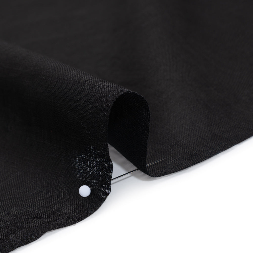 Plain Dyed Lightweight Linen Woven - Black - Famous Australian Designer Deadstock Plain Dyed Lightweight Linen Woven - Black - Famous Australian Designer Deadstock