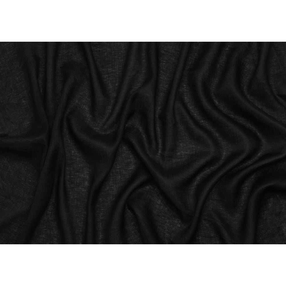 Plain Dyed Lightweight Linen Woven - Black - Famous Australian Designer Deadstock Plain Dyed Lightweight Linen Woven - Black - Famous Australian Designer Deadstock