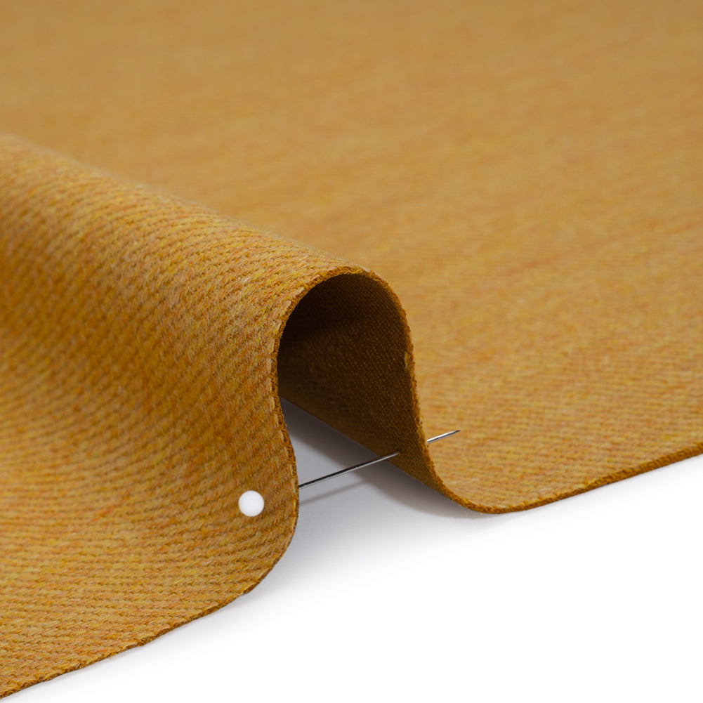 Stretch Blended Virgin Wool and Recycled Polyester Twill Coating - Yellow Ochre Tweed - Famous Australian Designer Deadstock Stretch Blended Virgin Wool and Recycled Polyester Twill Coating - Yellow Ochre Tweed - Famous Australian Designer Deadstock