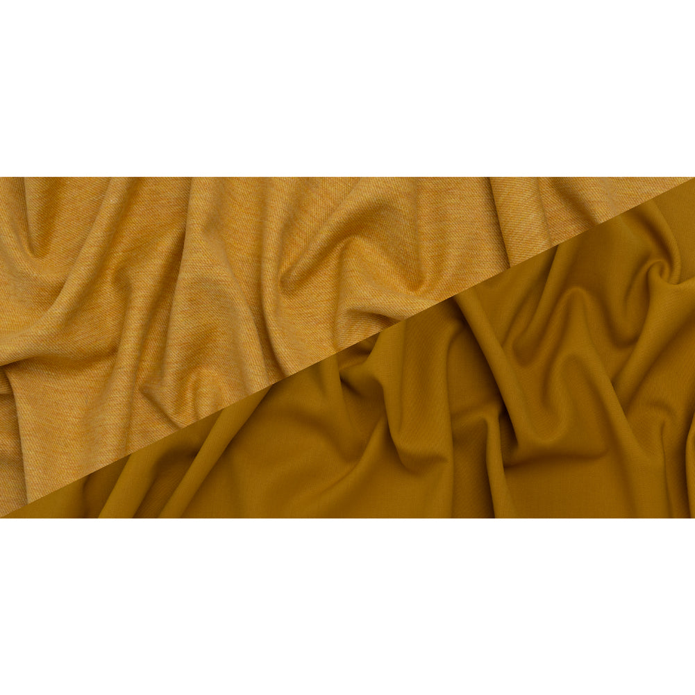 Stretch Blended Virgin Wool and Recycled Polyester Twill Coating - Yellow Ochre Tweed - Famous Australian Designer Deadstock Stretch Blended Virgin Wool and Recycled Polyester Twill Coating - Yellow Ochre Tweed - Famous Australian Designer Deadstock