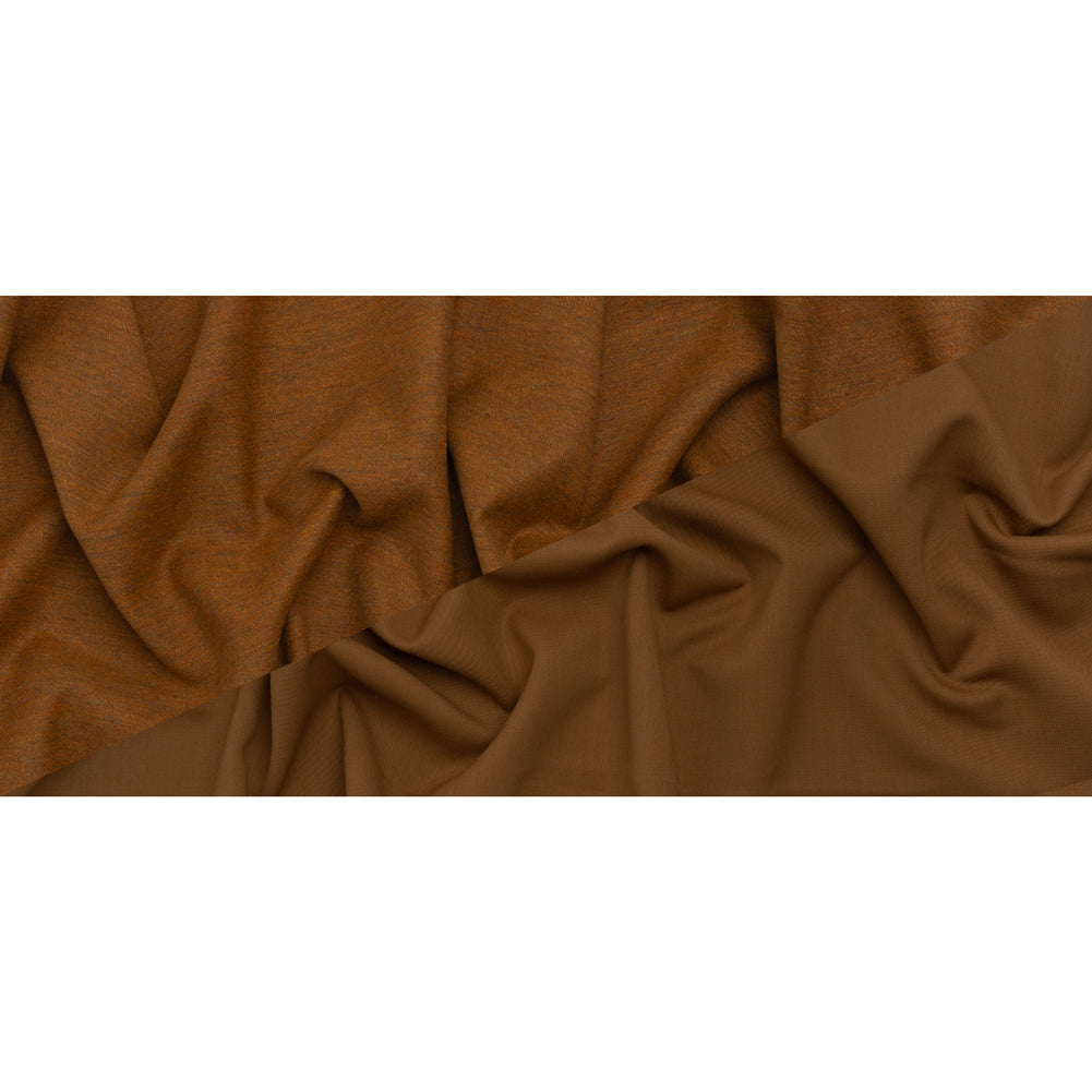 Stretch Blended Virgin Wool and Recycled Polyester Twill Coating - Caramel Brown Tweed - Famous Australian Designer Deadstock Stretch Blended Virgin Wool and Recycled Polyester Twill Coating - Caramel Brown Tweed - Famous Australian Designer Deadstock