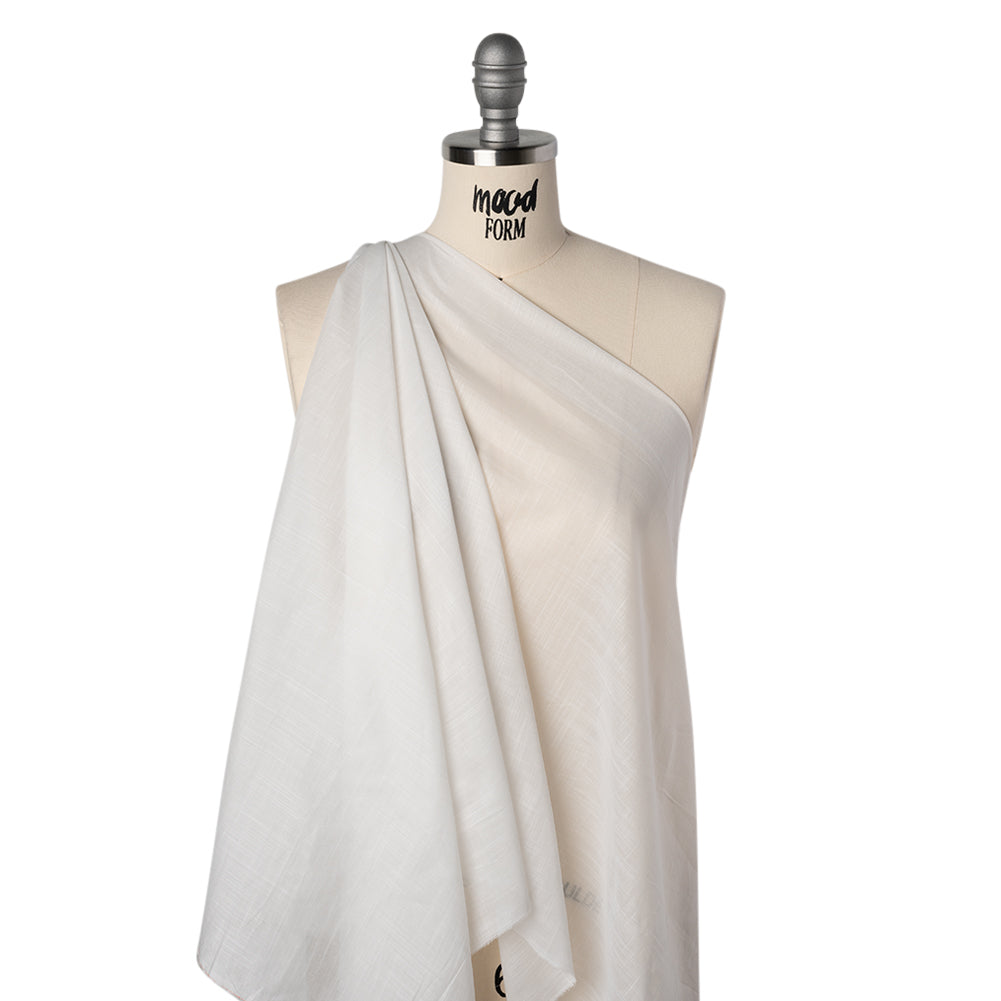 Textured Cotton Voile - White - Famous Australian Designer Deadstock Textured Cotton Voile - White - Famous Australian Designer Deadstock