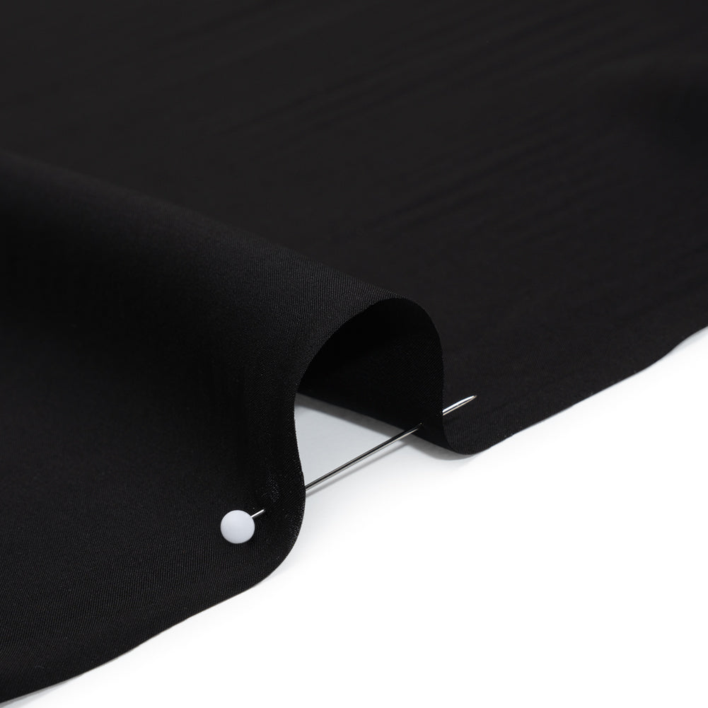 Viscose Crepe de Chine - Black - Famous Australian Designer Deadstock Viscose Crepe de Chine - Black - Famous Australian Designer Deadstock