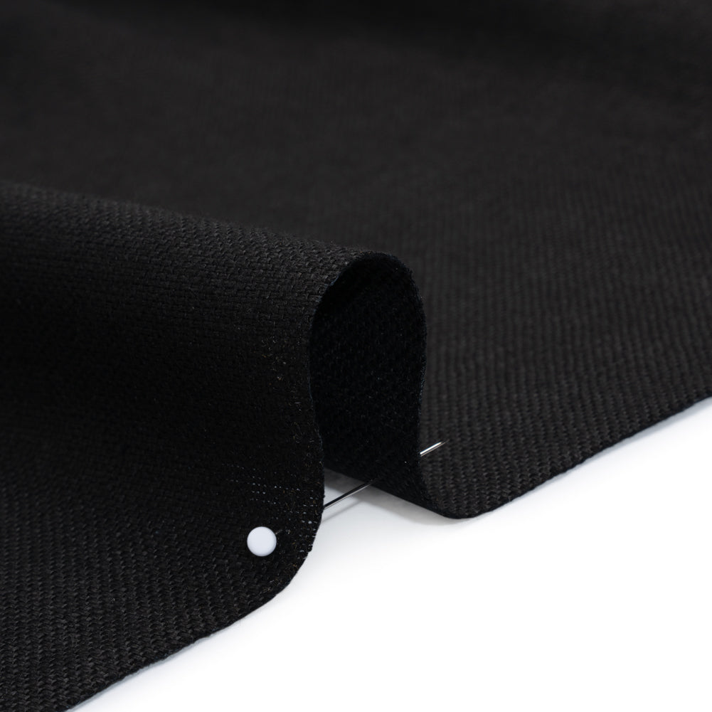 Linen Basketweave - Black - Famous Australian Designer Deadstock Linen Basketweave - Black - Famous Australian Designer Deadstock