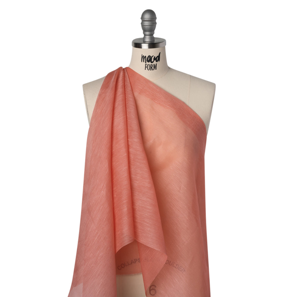 Linen and Silk Organza - Rose Pink - Famous Australian Designer Deadstock Linen and Silk Organza - Rose Pink - Famous Australian Designer Deadstock