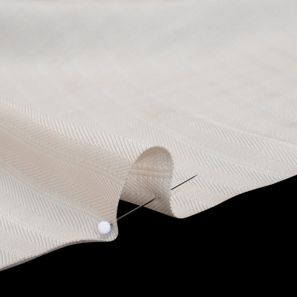 Fluid Rayon Twill - Cream Herringbone Stripes - Famous Australian Designer Deadstock Fluid Rayon Twill - Cream Herringbone Stripes - Famous Australian Designer Deadstock