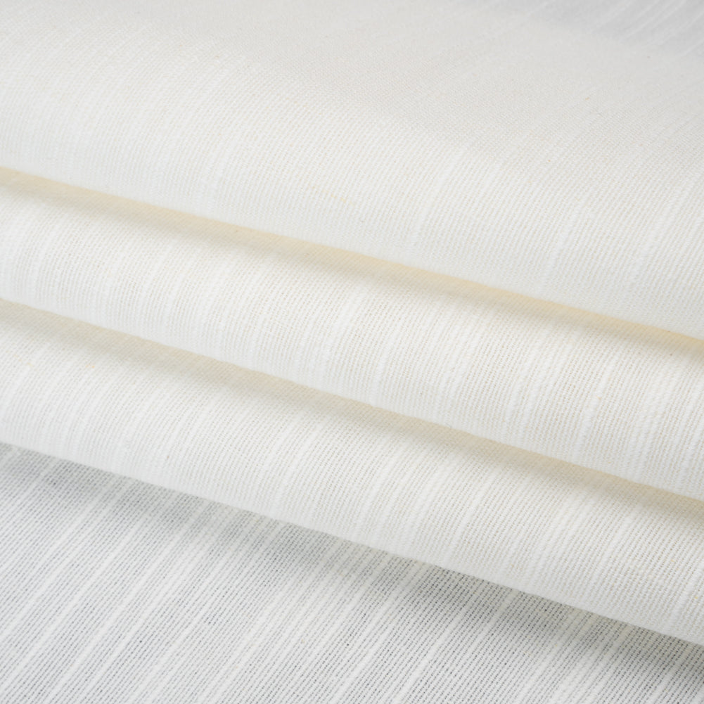 Cotton and Linen Heavy Slubbed Woven - Off White - Famous Australian Designer Deadstock Cotton and Linen Heavy Slubbed Woven - Off White - Famous Australian Designer Deadstock