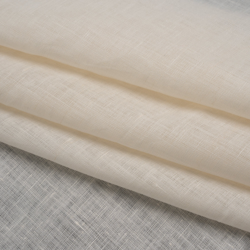 Soft Lightweight Linen Woven - Cream - Famous Australian Designer Deadstock Soft Lightweight Linen Woven - Cream - Famous Australian Designer Deadstock