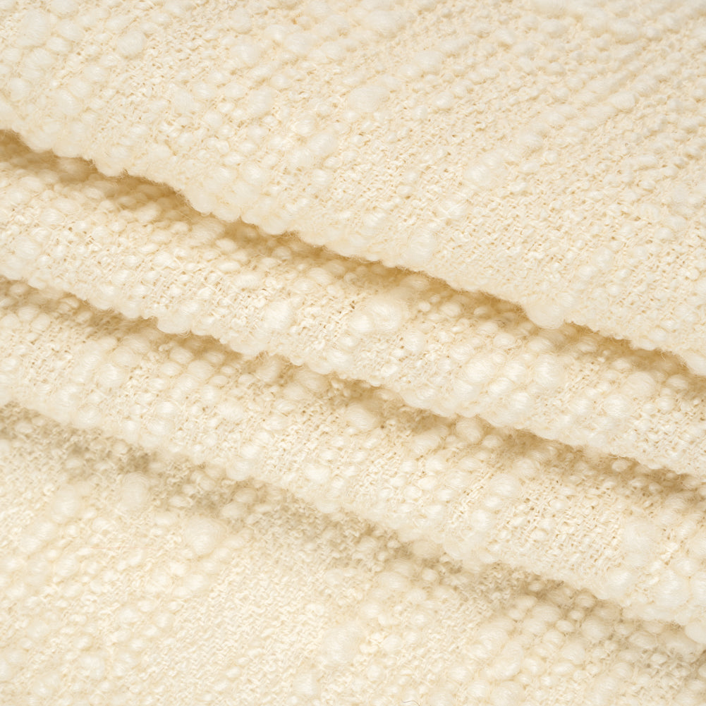 Slubby Wool Boucle - Cream - Famous Australian Designer Deadstock Slubby Wool Boucle - Cream - Famous Australian Designer Deadstock