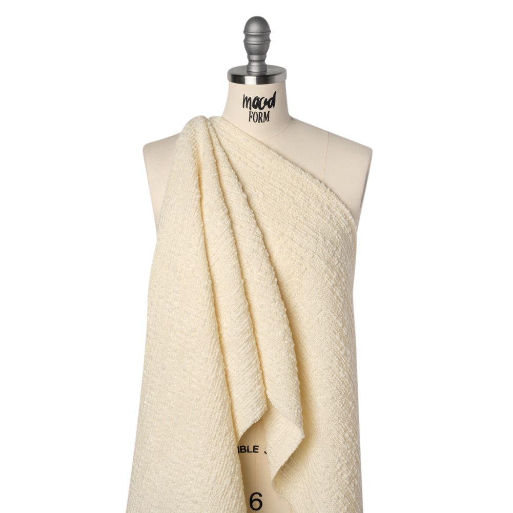 Slubby Wool Boucle - Cream - Famous Australian Designer Deadstock Slubby Wool Boucle - Cream - Famous Australian Designer Deadstock